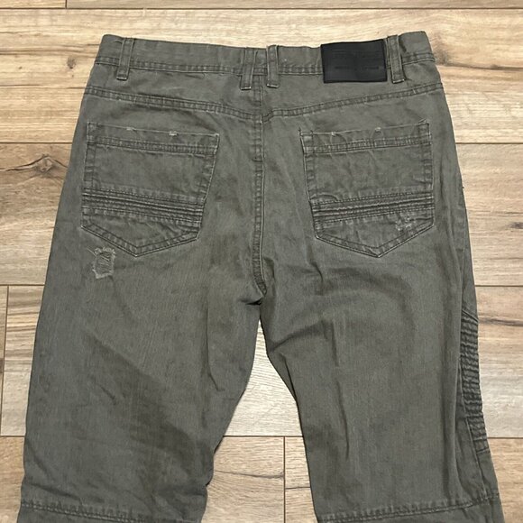 Men's Southpole Distressed Denim Jeans SZ 34x32 Green Modern Cotton Straight - Picture 11 of 12